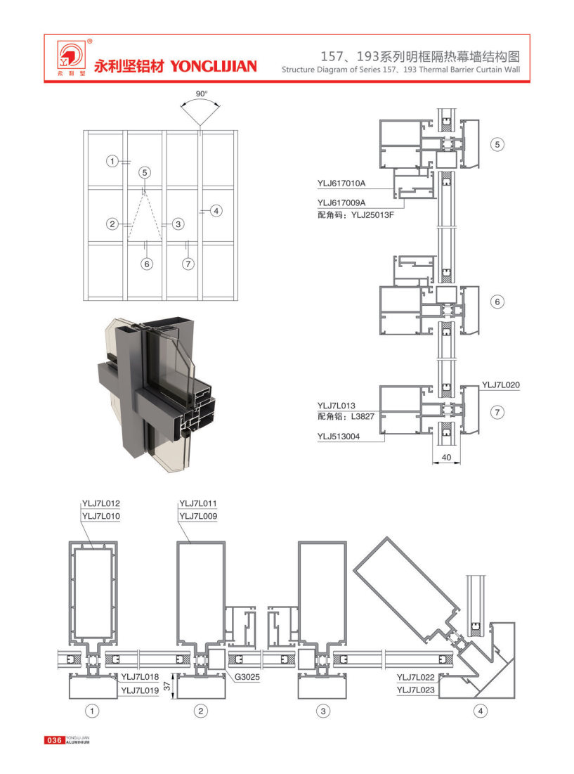 157、193系列明框隔熱幕墻